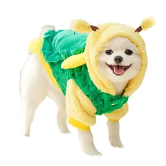 CAWKAY ペット服 蜂 亀 ハニー＆タートル 甲羅バッグ 犬 猫 小型犬 可愛い コスチューム SNS映え ハロウィン 室内 散歩 (M) [M]