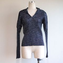 イッセイミヤケ PLEATS PLEASE◇紺 総柄 前開シャツ(7335) - メルカリ