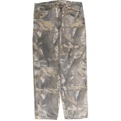 古着 ラングラー Wrangler 迷彩柄 リアルツリーカモ ダブルニー テーパードデニムパンツ メンズw35相当/eaa569814