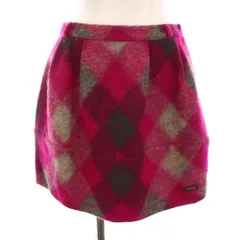 バーバリーブルーレーベル BURBERRY BLUE LABEL ウール スカート ミニ チェック 36 ピンク ブラウン E1S20-415-38 /YM