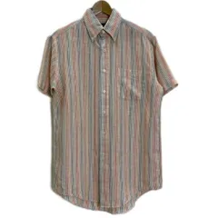 Brooks Brothers　ストライプシャツ　半袖　シャツ　トップス　ボタンダウン　胸ポケット　リネン　マルチストライプ　古着　/1125