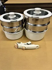 蒸し器 蒸し鍋 9点セット 2段×2セット 18cm 20cm IH・ガス火対応 取っ手が取れる 蒸し皿 蓋付き passo-m1820-set9P