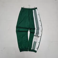 S アディダス アディブレーク グリーン サイドボタン トラックパンツ