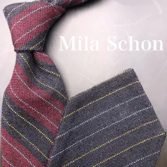 【美品】mila schon ミラショーン ネクタイ ストライプ ブラック