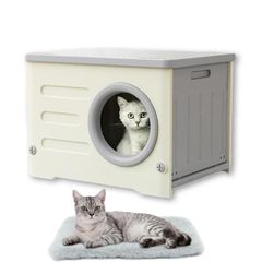 新品】屋外用キャットハウス 木製 防水 防寒 小動物対応 組み立て式