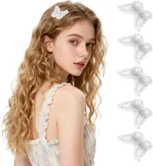 蝶々 髪飾り レースヘアクリップ 天使のはね ヘアピン レースバレッタ 白い蝶々髪留め前髪クリップ刺繡 髪飾りロリータ ヘアアクセサリー 可愛い ヘッドドレス フリル 超キュート 髪留め ゴスロリ 5個入り　b-319