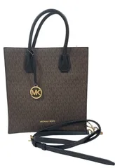 【管理番号-P】マイケルコース MK スクエアトートバッグ ショルダー付き 現状品