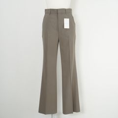 ánuansスリムフィットセミフレアパンツ グレーベージュSサイズ - メルカリ