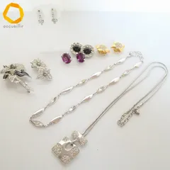 #anza ニナリッチ NINARICCI イヤリング ネックレス ブローチ 8点セット ラインストーン レディース [952658]