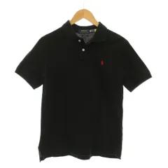 ポロ ラルフローレン POLO RALPH LAUREN CLASSIC FIT ポロシャツ コットン 半袖 L 14-16 黒 ブラック ロゴ刺繍 /YM