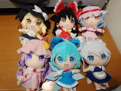 ぷぎゅット　東方プロジェクト　ぬいぐるみ　霊夢/魔理沙/レミリア/咲夜/パチュリー/チルノ