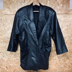 Vintage Lamb Leather Jacket, Size L, Genuine Leather, Black, Men's Clothing