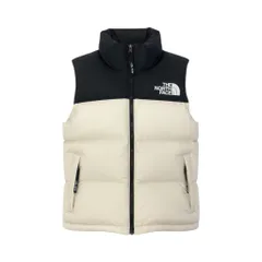 60c6 THE NORTH FACE ザ ノースフェイス 韓国ノース 1996 ECO NUPTSR VEST ヌプシ ダウンベスト サイズS/85  ブラック クリーム レディース 女性用 アウターk02iのサムネイル