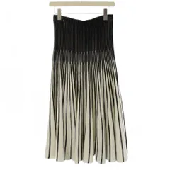 エポカ EPOCA ニット フレアスカート ロング ストライプ柄 40 黒 白 /BM