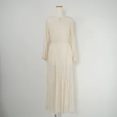 未使用 Sonny Label アーバンリサーチ サニーレーベル 楊柳 シフォン マキシ ワンピース ロング ウエストリボン 長袖 エクリュ ナチュラル