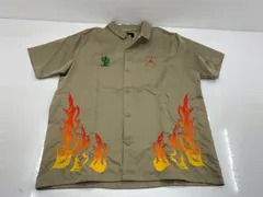 [盛岡75-0155] Air Jordan x Travis Cactus Jack Button Down Shirt Khaki Desert[中古/パケ][メンズ]