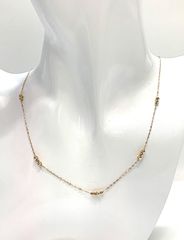 【K18】18金 菱形モチーフ ステーションデザイン チェーンネックレス K18】18金 菱形モチーフ ステーションデザイン チェーンネックレス