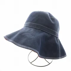 ブルーレーベルクレストブリッジ BLUE LABEL CRESTBRIDGE ハット 帽子 リボン 裏地チェック柄 57cm 紺 ネイビー 55501-728-29 /AN10