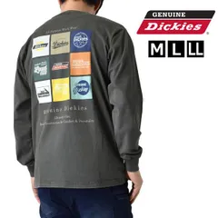 GENUINE Dickies 《48A柄スミクロ》新品 未使用 ジェニュイン ディッキーズ ロンT バックプリント パウダーブリーチ加工 メンズ 長袖 Tシャツ ワーク 天竺 【C3E】【メール便2】ファッション メンズ 春 秋 冬 M L XL