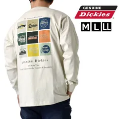 GENUINE Dickies 《28A柄オフホワイト》新品 未使用 ジェニュイン ディッキーズ ロンT バックプリント パウダーブリーチ加工 メンズ 長袖 Tシャツ ワーク 天竺 【C3E】【メール便2】ファッション メンズ 春 秋 冬 M L XL