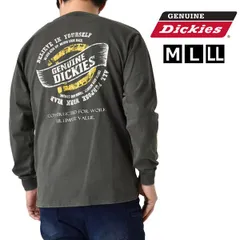 GENUINE Dickies 《50B柄スミクロ》新品 未使用 ジェニュイン ディッキーズ ロンT バックプリント パウダーブリーチ加工 メンズ 長袖 Tシャツ ワーク 天竺 【C3E】【メール便2】ファッション メンズ 春 秋 冬 M L XL