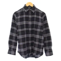 ポロ ラルフローレン POLO RALPH LAUREN シャツ ブラウス 長袖 レギュラーカラー チェック柄 XS 黒 ブラック /BB