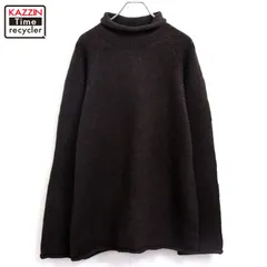 00s J.CREW 無地 ロールネック ウール ニットセーター メンズ 表記Lサイズ