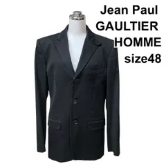 ◇ ジャンポールゴルチェオム Jean Paul GAULTIER HOMME ジャケット テーラード 長袖 総裏  黒 コットン 48 メンズ Z6B173のサムネイル
