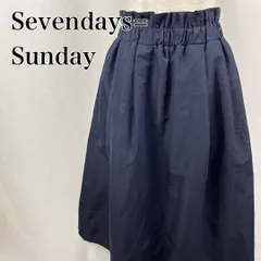 Sevendays=Sunday　セブンデイズサンディ　F　ネイビー　ウエストゴム　ウエストフリル　ロングギャザースカート 3618のサムネイル
