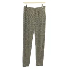 ジャーナルスタンダード ラックス JOURNAL STANDARD LUXE イージーパンツ スラックス ウエストゴム ストレッチ バイカラー ボーダー柄 F 黒 ブラック 白 ホワイト /BB ■JS