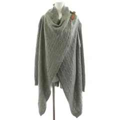 ポロ ラルフローレン POLO RALPH LAUREN カーディガン 長袖 ベルト ウール カシミヤ混 L グレー /AN30