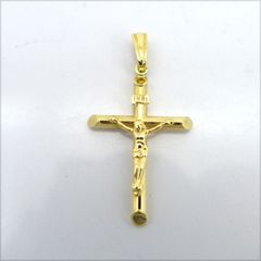 本物】K18 18金 18k YG クロス ペンダントトップ《十字架モチーフ 