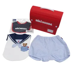 MIKIHOUSE / ミキハウス ◆セーラー襟 ベビー スタイ上下セット　ミキハウス 子供用品【未使用】 