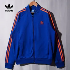 アディダス オリジナルス adidas ORIGINALS トラックジャケット XL ロイヤルブルー オレンジ スリーストライプ スーパースター SST ストリート オーバーサイズ ビッグシルエット スポーツ ロゴ刺繍 古着 A451