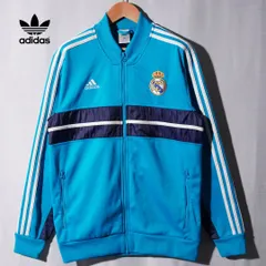 アディダス adidas レアルマドリード トラックジャケット M ターコイズブルー Real Madrid RAM ロゴ刺繍 ストリート Y2K スポーツミックス スリーストライプ スーパースター SST 古着 A450