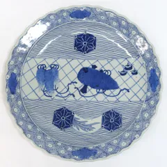 有田焼　古伊万里 ◆【和食器】有田焼/蔵出ア/江戸後期 骨董 古伊万里染付大皿 古伊万里 有田焼 　大皿 ギフト【中古】  【代引不可】【同梱不可】