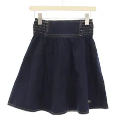 バーバリーブルーレーベル BURBERRY BLUE LABEL デニムスカート フレア ミニ 36 紺 E1S62-362-29 /KH