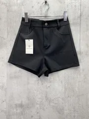 新品 me+em select ミームセレクト ハイウエストタイトスパンショートパンツ sizeL/黒 ■◆ レディース