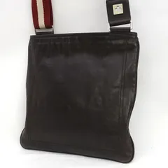BALLY / バリー ◆ショルダーバッグ/斜めがけ/レザー/ダークブラウン 【バッグ/バック/BAG/鞄/カバン】 メンズファッション【中古】 