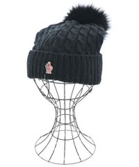 MONCLER ニット帽 ブラック ロゴ ビーニー - メルカリ