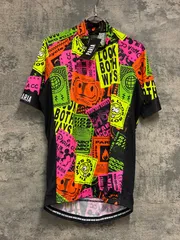 JY677 パリア PARIA 半袖 サイクルジャージ 黒 オレンジ 総柄 L 未使用