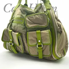 【B4721】 Cole Haan コールハーン トートバッグ ショルダー ナイロン レザー 大容量 バイカラー タグ付き メンズ レザーロゴ