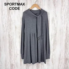 MAX MARA SPORTMAX CODE マックスマーラ スポーツマックスコード ワンポイントリボン ドレープ ロングスリーブ ワンピース グレーのサムネイル