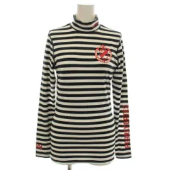 パーリーゲイツ PEARLY GATES ゴルフウェア ハイネック カットソー 長袖 ボーダー 0 黒 白 255-7166206 /☆G