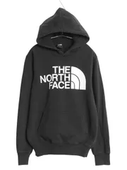 【お得なクーポン配布中!】 ノースフェイス プリント スウェット フード パーカー メンズ S / アウトドア プルオーバー トレーナー 裏起毛 トップス シンプル ブラック