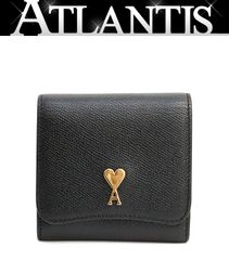 AMI PARIS 二つ折り財布 黒 ハートロゴ付き - メルカリ