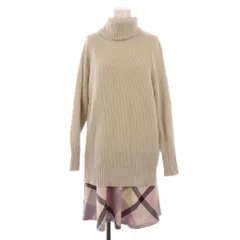 ブルーレーベルクレストブリッジ BLUE LABEL CRESTBRIDGE 2点セット ニット セーター 長袖 タートルネック アンダードレス キャミワンピース ひざ丈 36 グレー ピンク 55J81-805-32 /BM