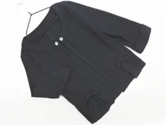 新品 PRIME PATTERN プライムパターン 7分袖 リボン ノーカラー ジャケット sizeM/濃紺 ■◇ レディースのサムネイル