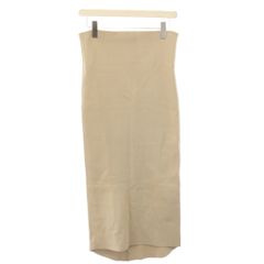 カオス CHAOS シルクコンミラノリブタイトスカート ミモレ ロング ストレッチ 無地 ワンカラー F ベージュ CH105010ER /BB