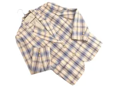 DAKS ダックス チェック テーラード ジャケット size11AR/ベージュx青 ■◇ レディース